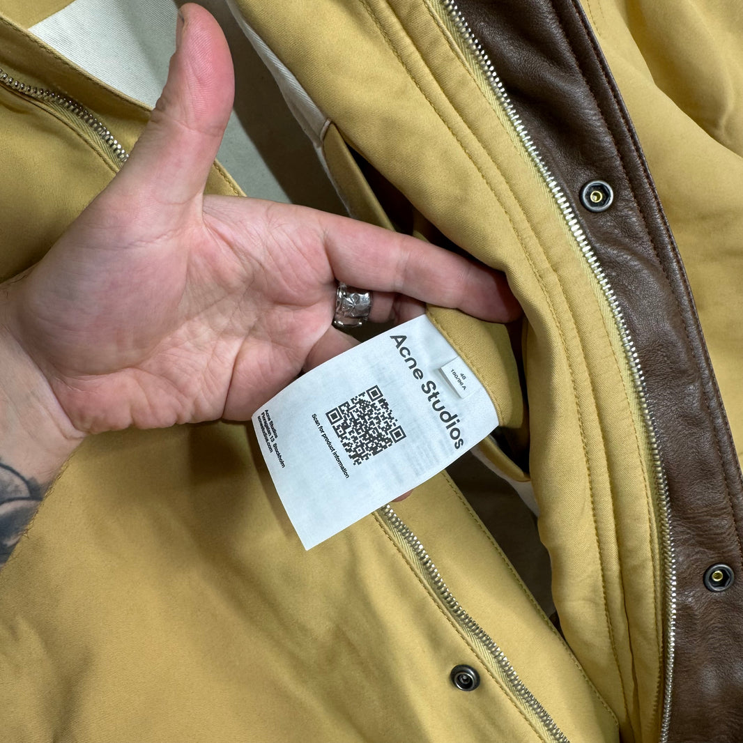 Acne Studios Faux Leather Collared Boxy Work Jacket