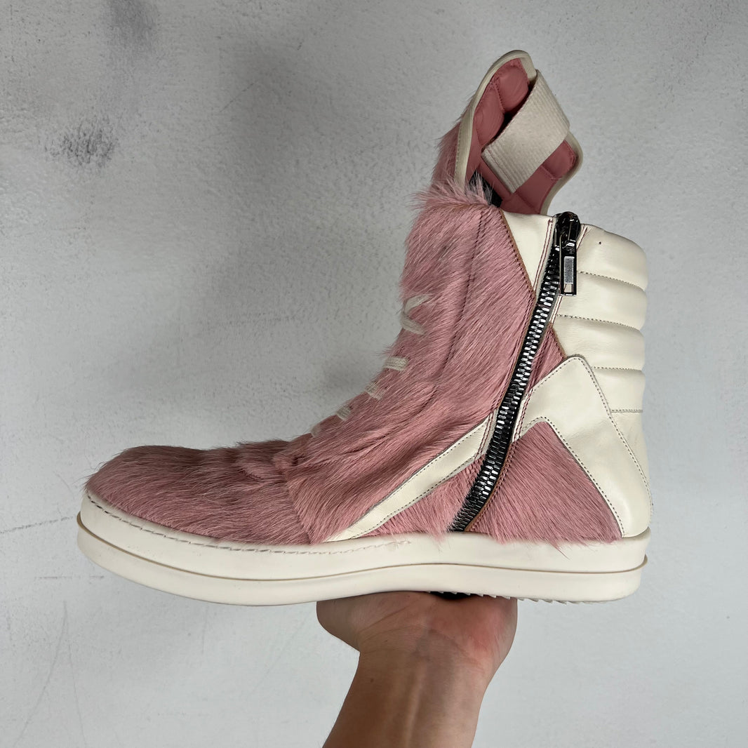 Rick Owens Pink Pony Hair Geobaskets