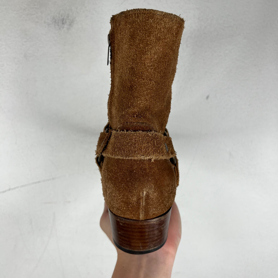 Saint Laurent Studded Suede Wyatt Boots