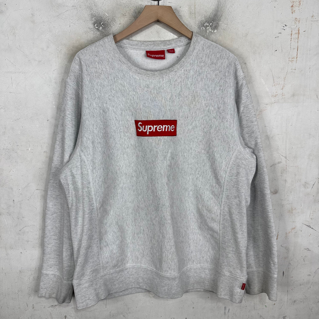 Supreme Grey Box Logo Crewneck