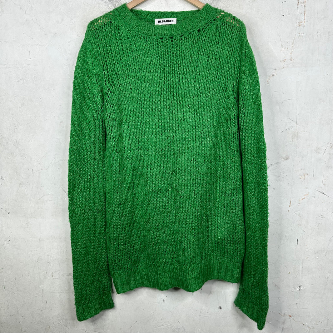 Jil Sander Green Loose Gauge Sweater