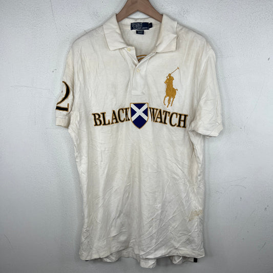 Polo Ralph Lauren White Blackwatch Team Polo T-Shirt
