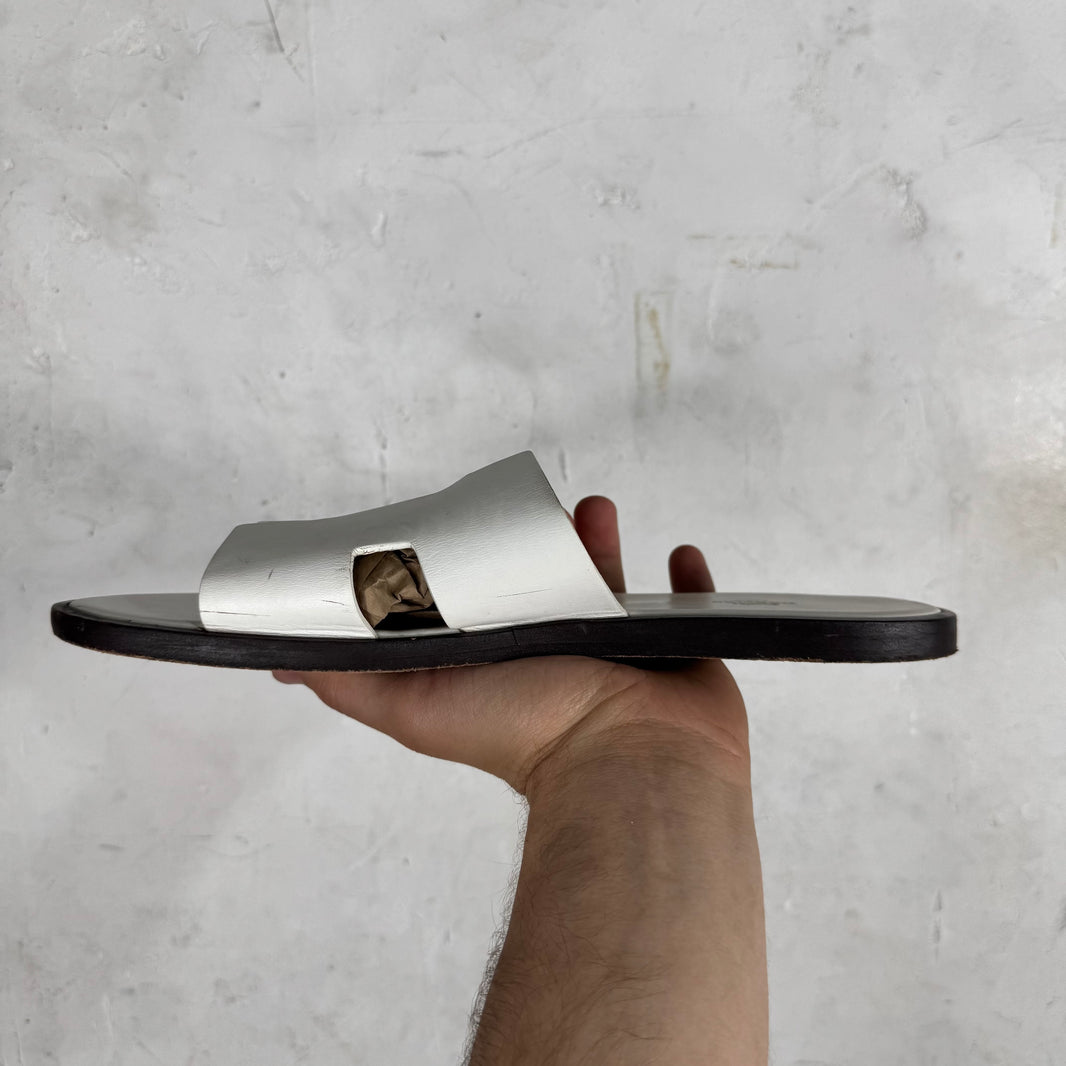 Hermes Izmir White Sandals