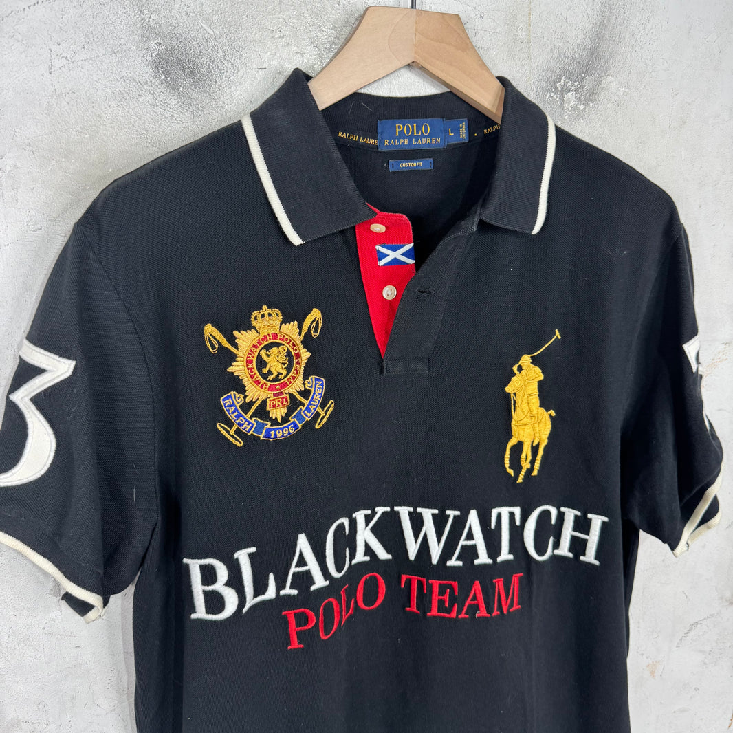 Ralph Lauren Black Blackwatch Big Pony Polo