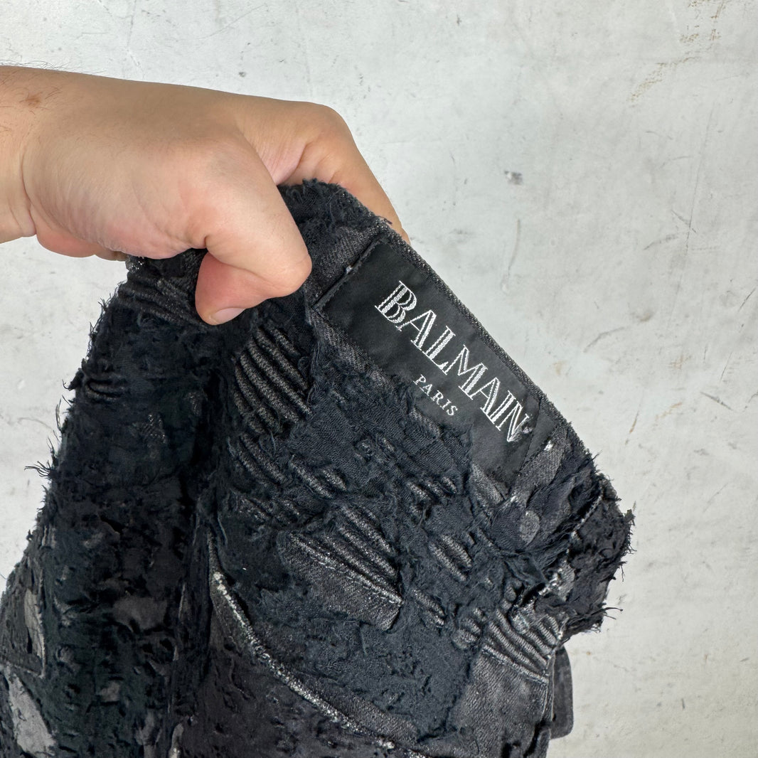 Balmain Custom Laced Boro Biker Jeans