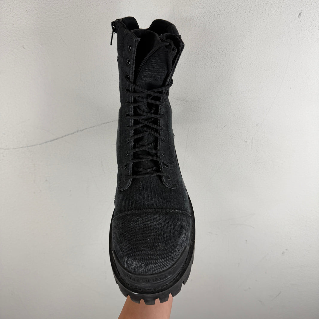 Balenciaga Black Canvas Strike Boots
