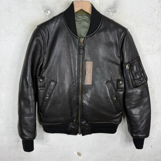 Maison Mihara Yasuhiro Reversible Leather/Nylon Bomber