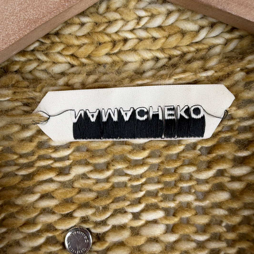 Namacheko Yellow Cable Knit Button Detail Cardigan