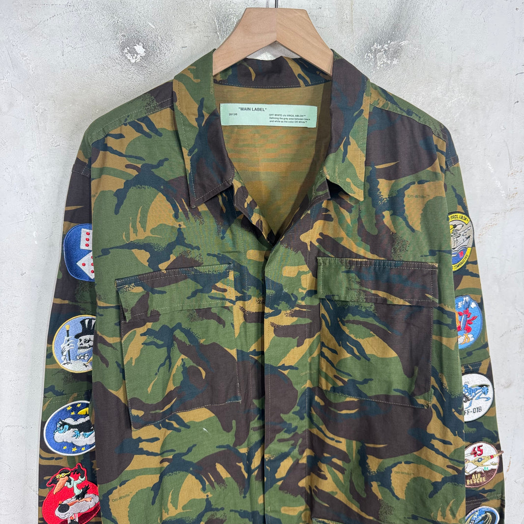 Off White Camo Patch Strap Cargo Jacket