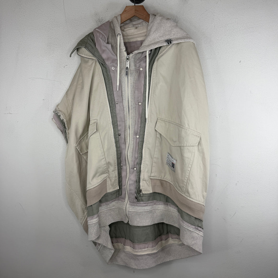 MMY 4 Layer Distressed Sleeveless Zip Jacket