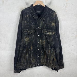 Balenciaga Distressed Mud Denim Jacket