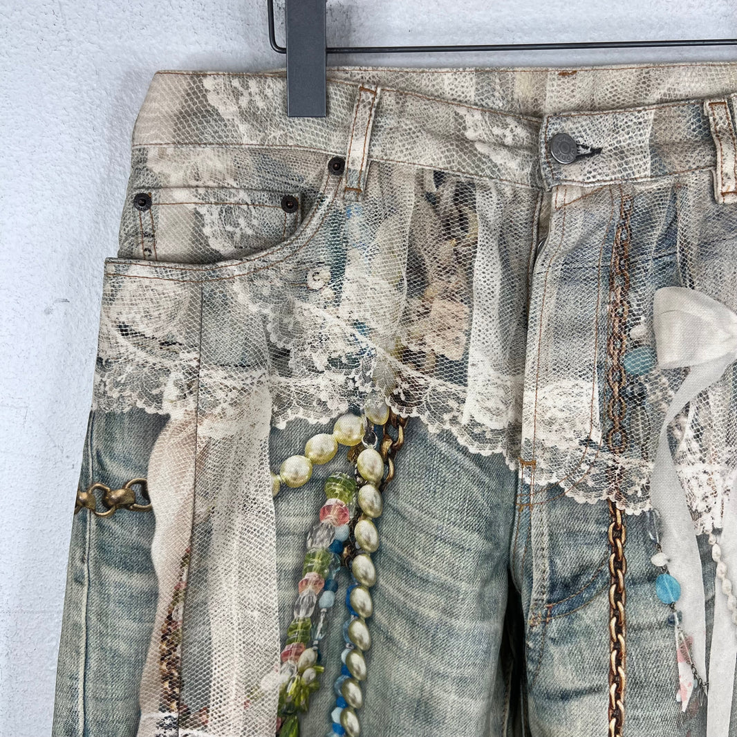 Acne Studios Pearl & Lace Trompe Denim Jeans