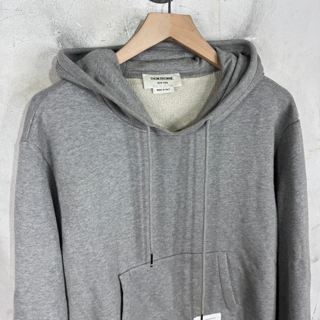 Thom Browne Grey Back Striped Hoodie