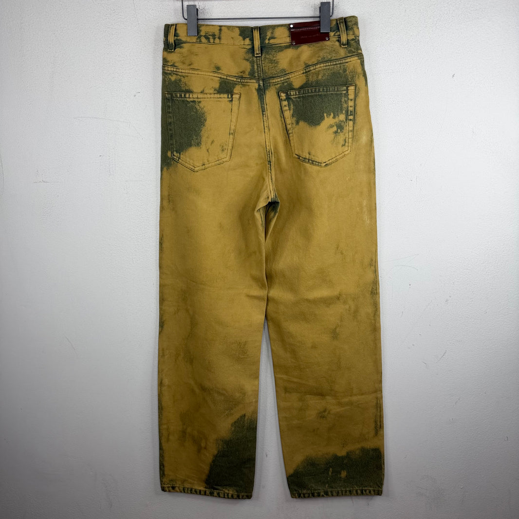 Dries Van Noten Green Bleached Jeans