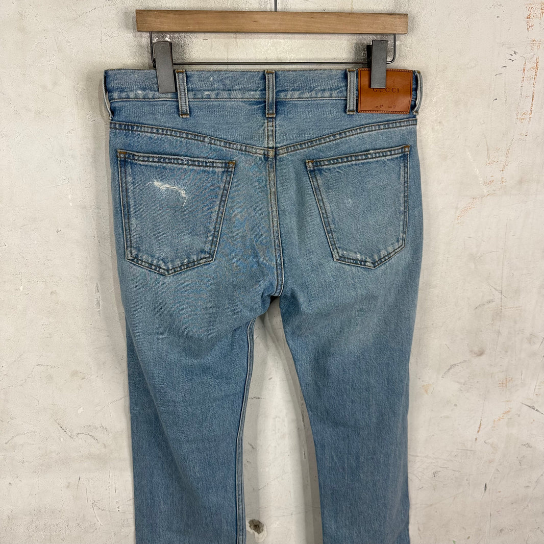 Gucci Release Hem Distressed Jeans
