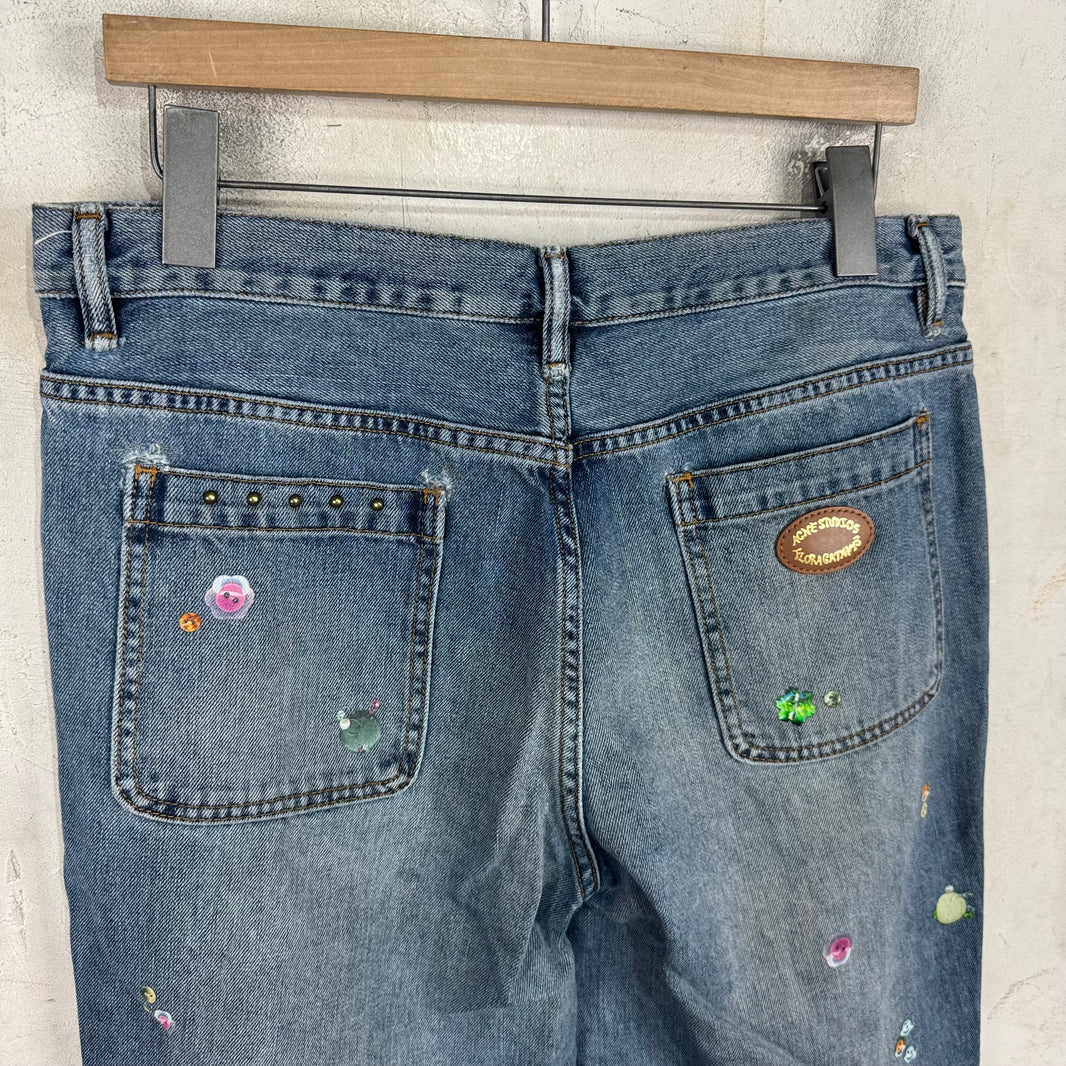 Acne Studios Floragatan Sticker Flared Jeans