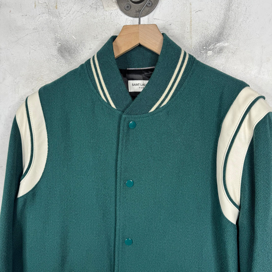 Saint Laurent Eagles Green Teddy Jacket