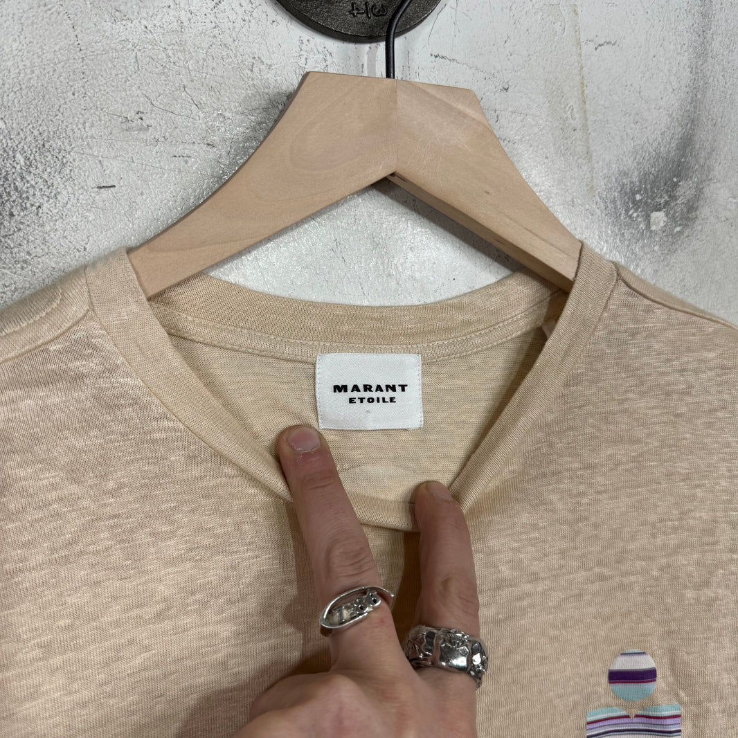 Isabel Marant Beige Logo T-Shirt
