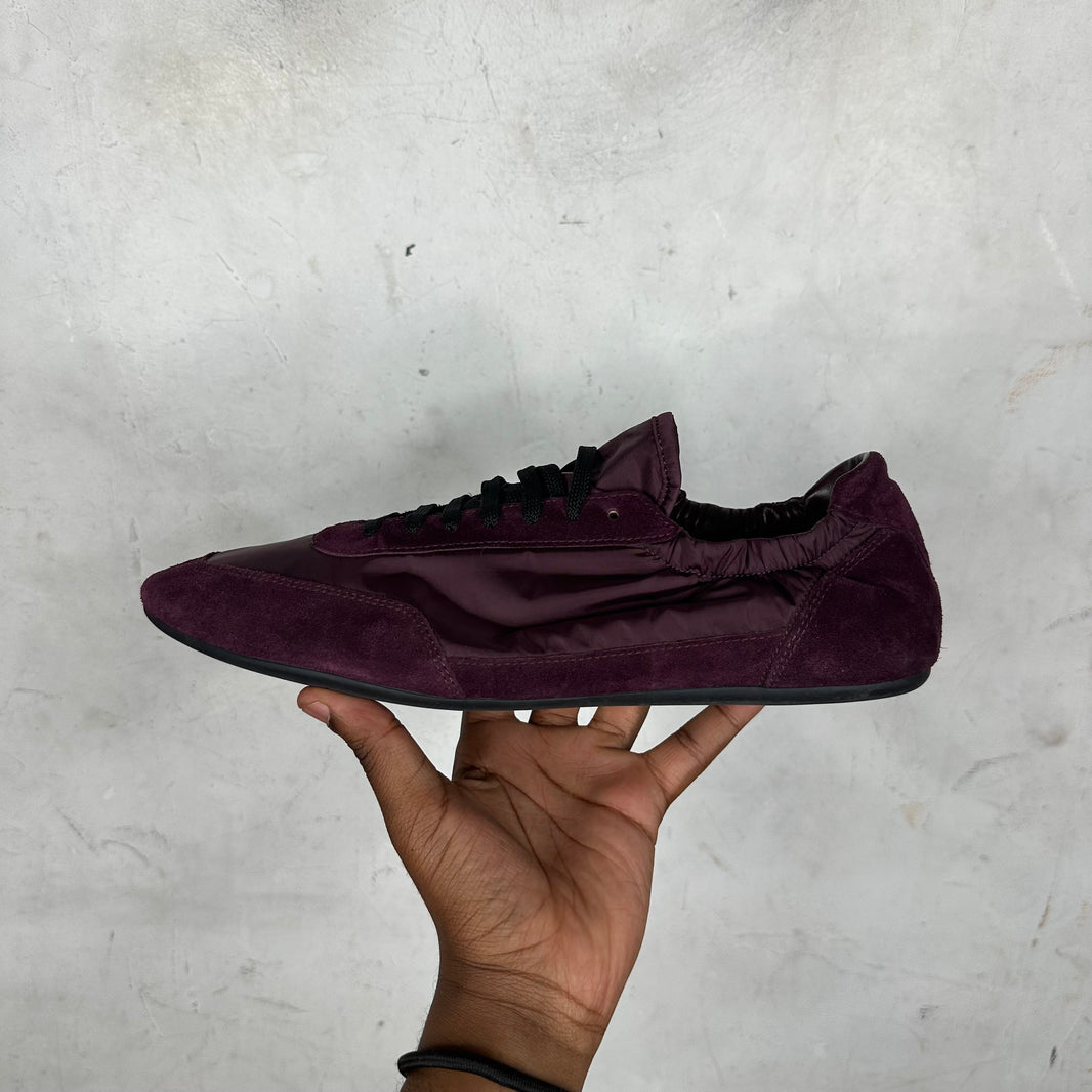 Prada Red Wine Re-Nylon Scrunch Sneakers