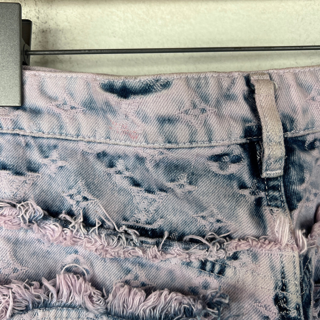 Louis Vuitton Purple Flayed Monogram Flared Carpenter Jeans