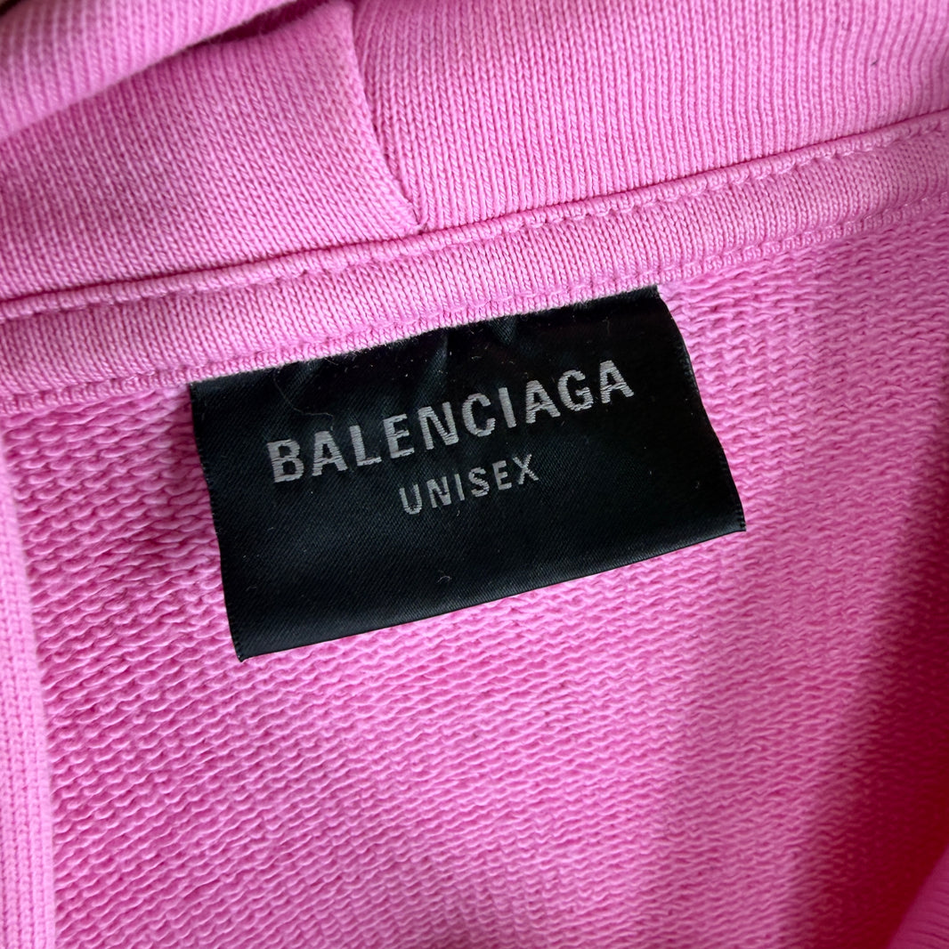 Balenciaga Pink Back Tab Hoodie