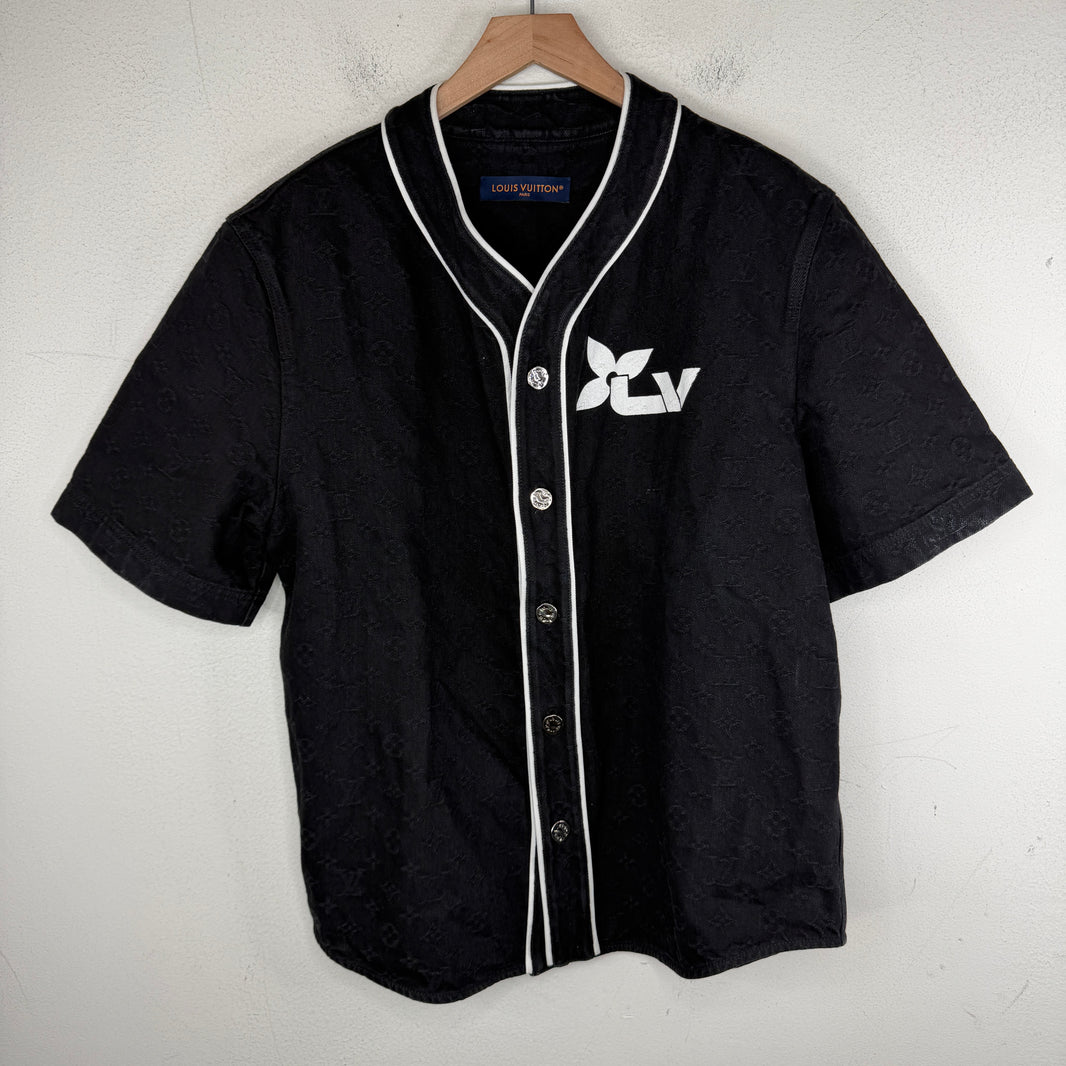 Louis Vuitton Black Monogram Baseball Jersey