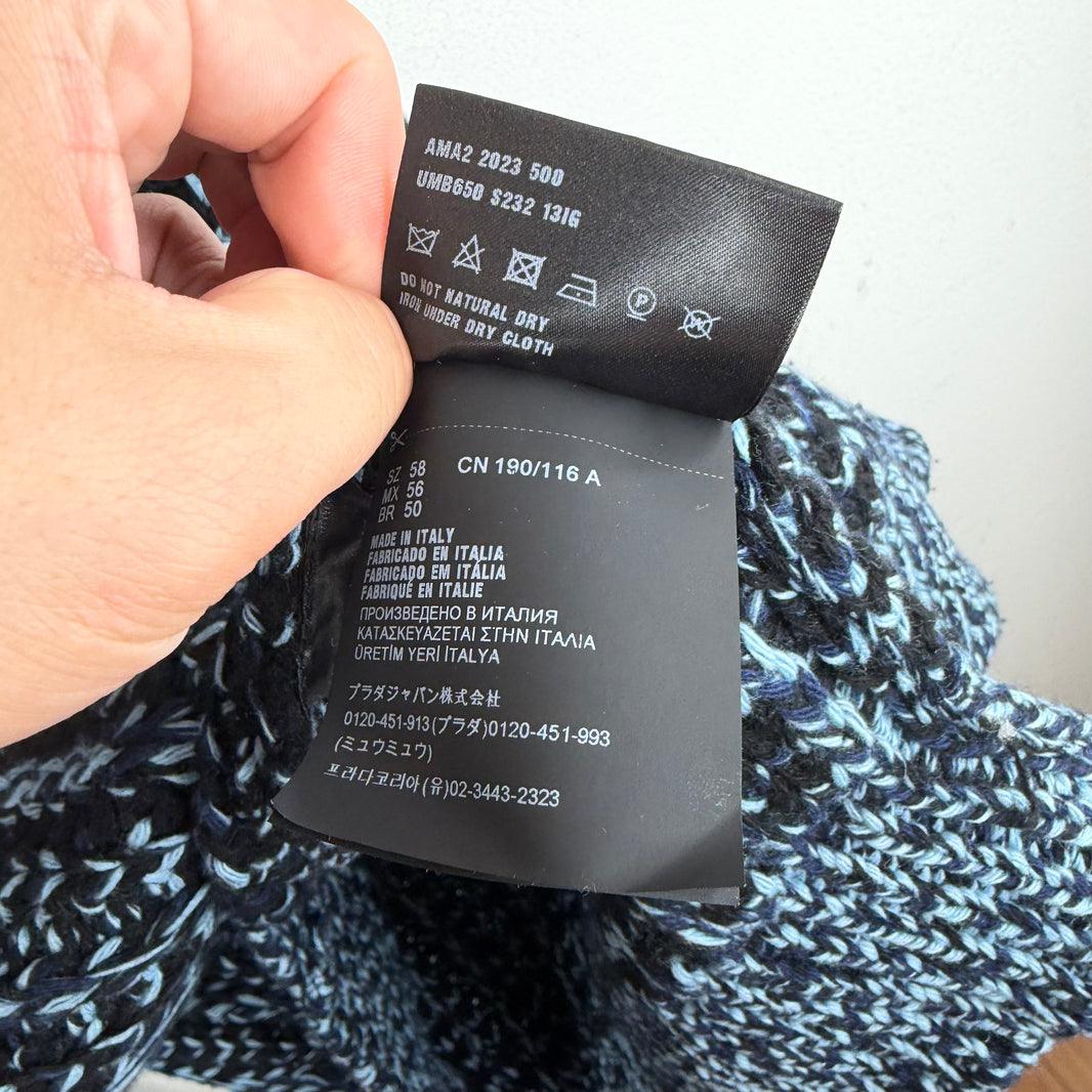 Prada Blue Chunky Knit Sweater
