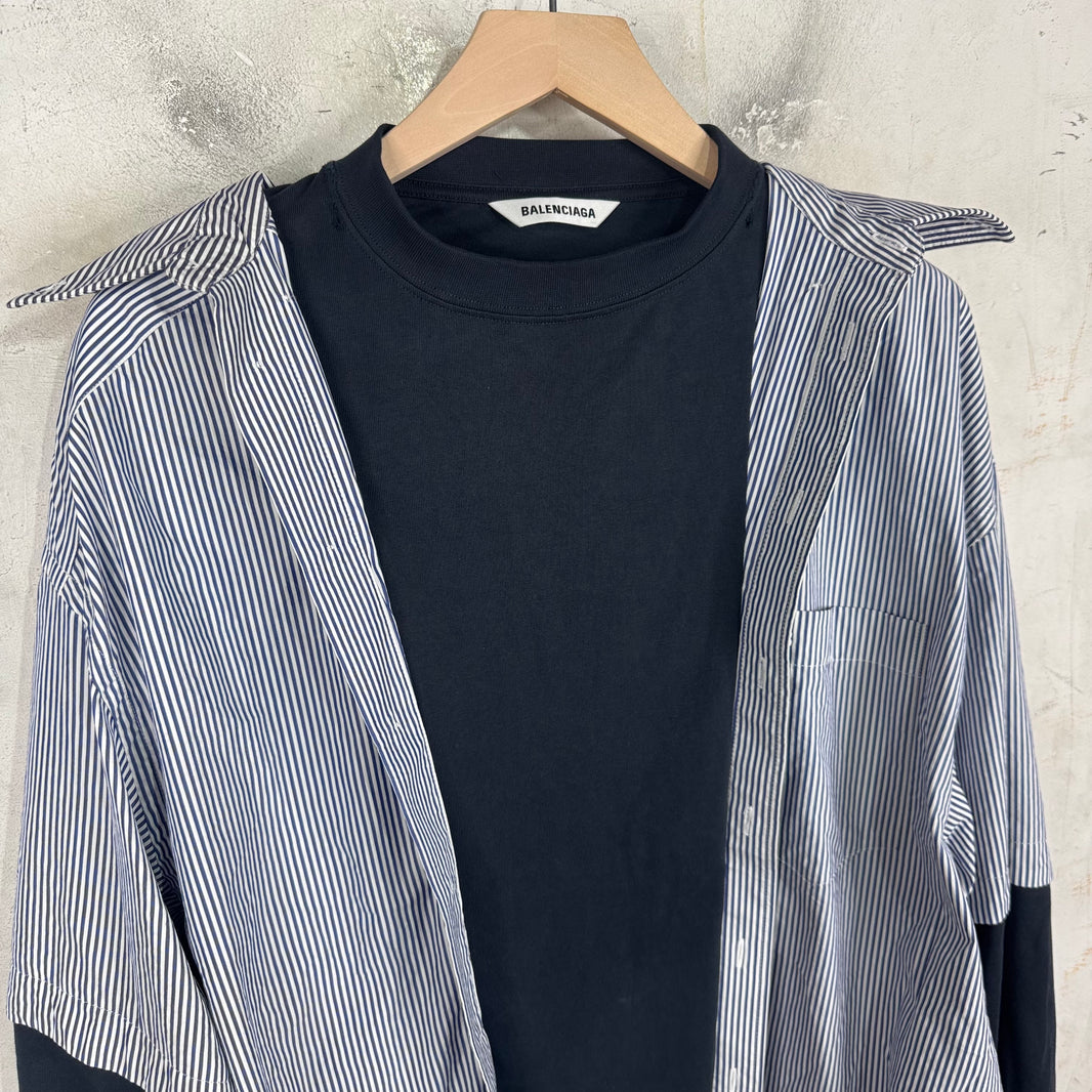 Balenciaga Striped Trompe Layered Shirt