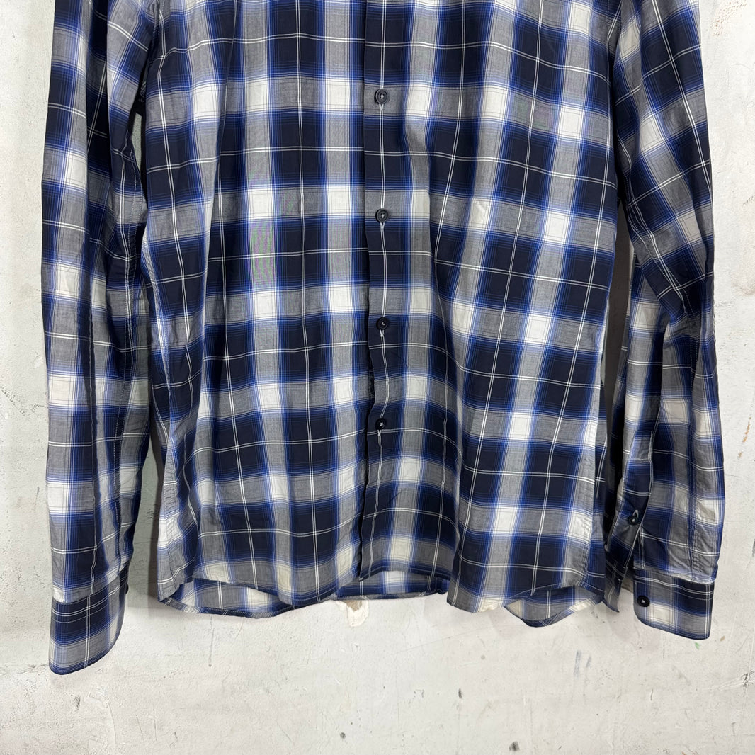 Givenchy Blue/White Plaid Button-Up Shirt