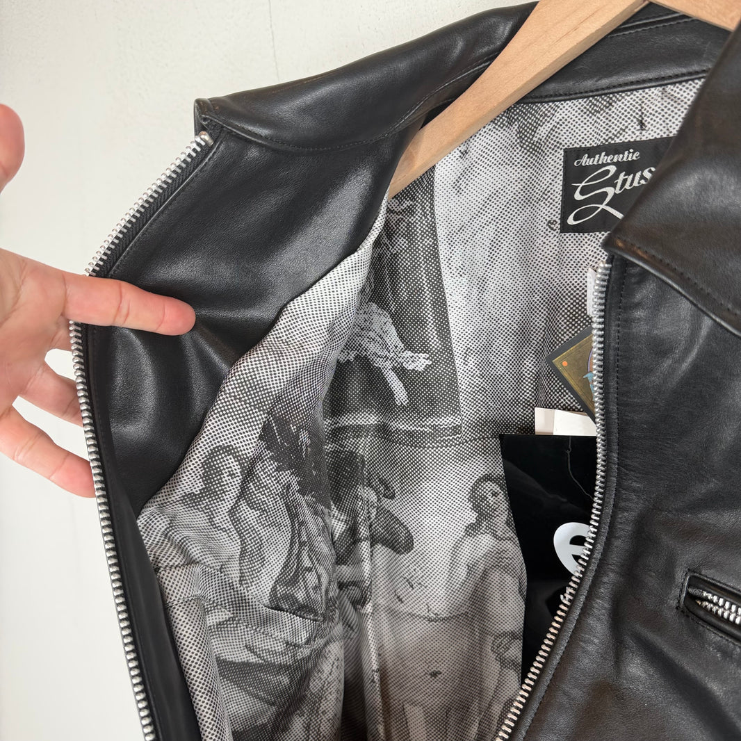 Stussy Junya Watanabe CDG Black Leather Jacket