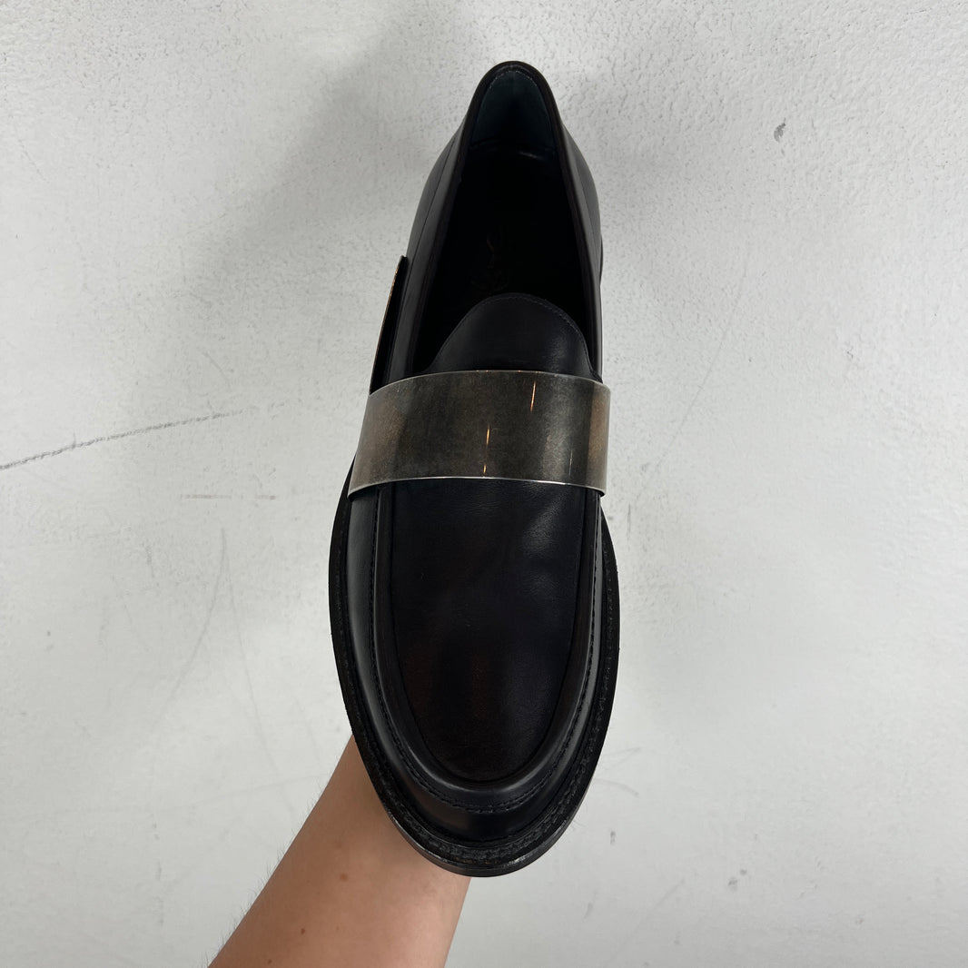 YSL Metal Strap Loafers