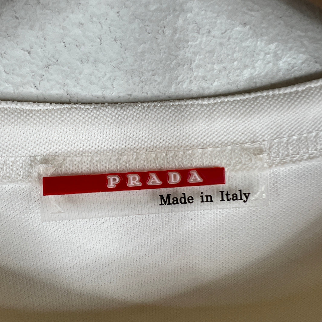 Prada White Zipper Detail T-Shirt