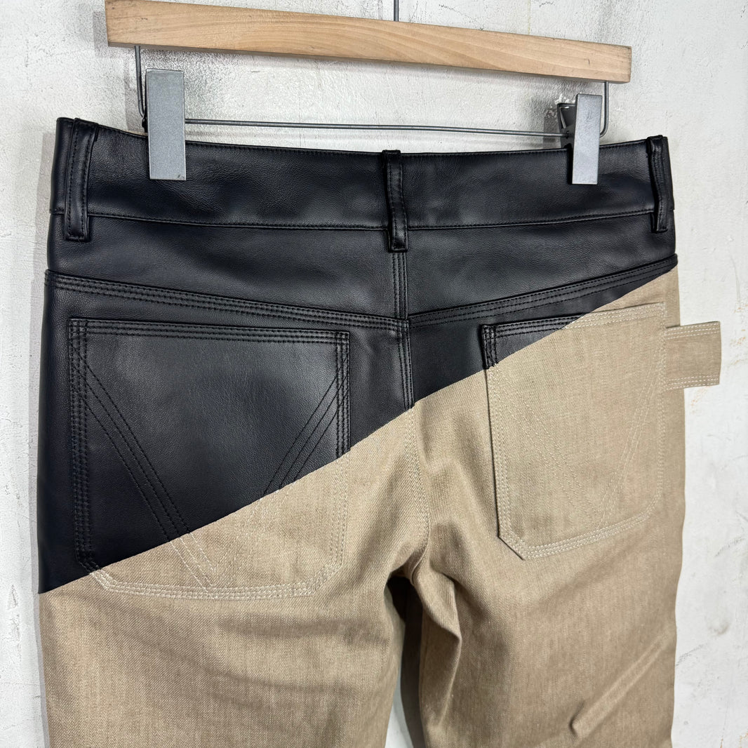 Bottega Veneta 2020 Canvas Leather Panelled Jeans