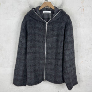 Our Legacy New Grey/Purple Plaid Full Zip Hoodie