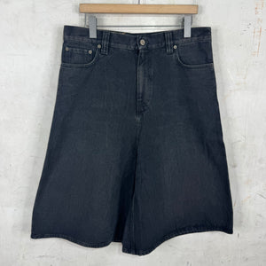 Balenciaga Black Flare Baggy Denim Shorts