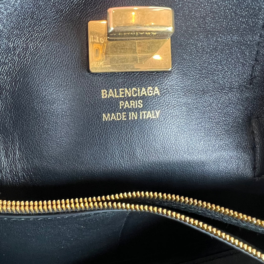 Balenciaga Medium Croc-Embossed Bel-Air Bag