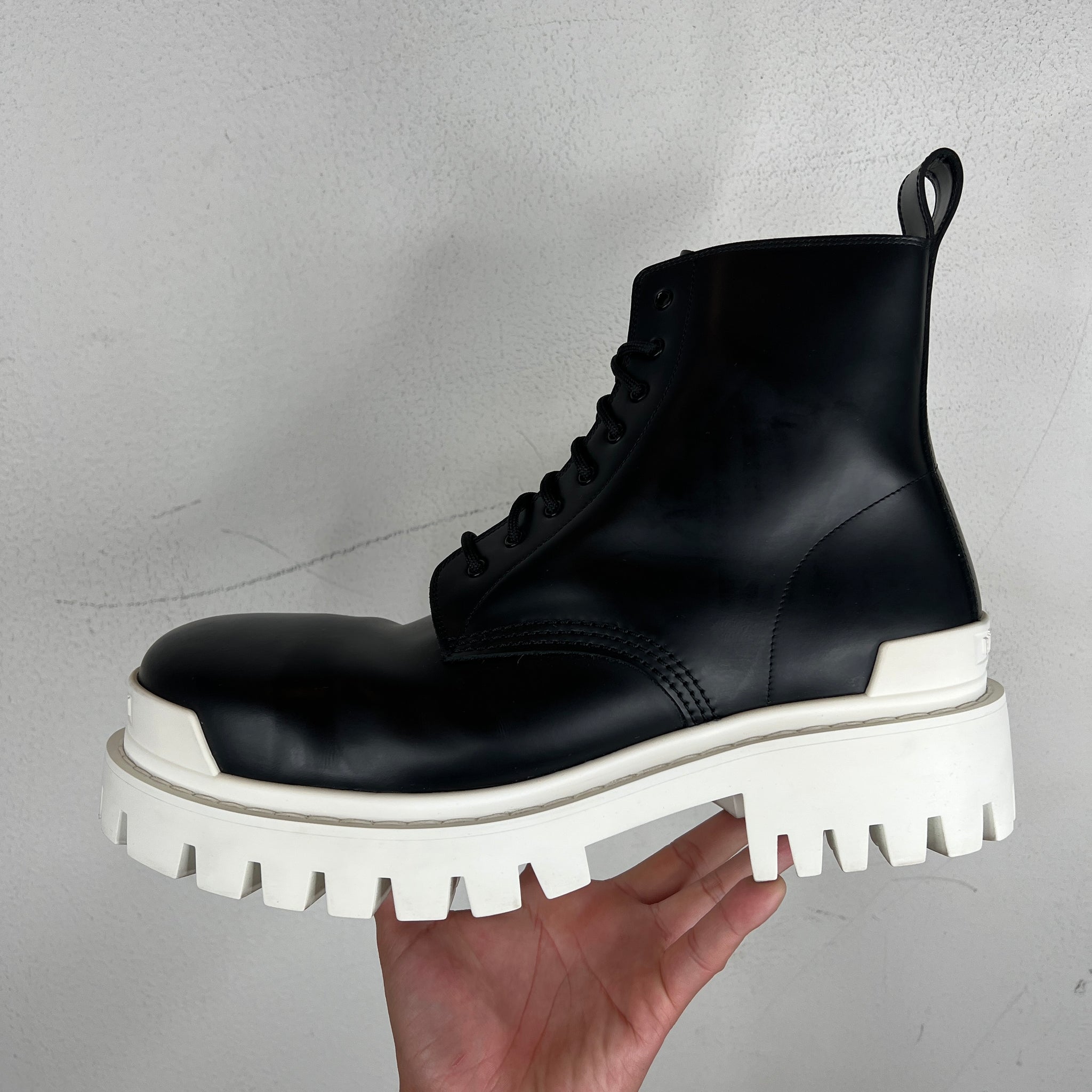 Balenciaga Black/White Strike Boots