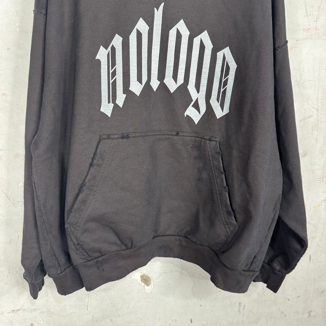 Balenciaga Distressed No Logo Hoodie