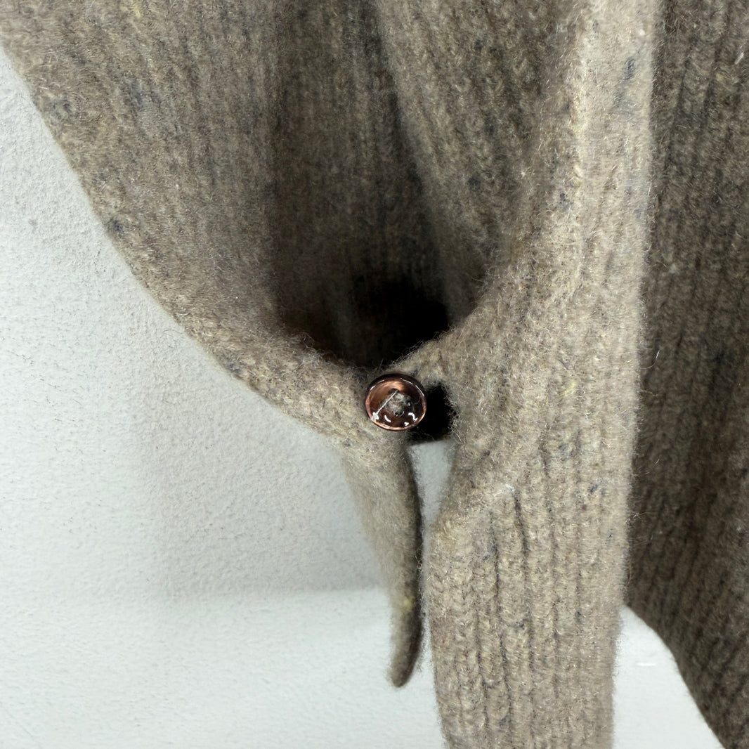 Margiela Brown Wool Cashmere Blend Open Side Cowl Vest