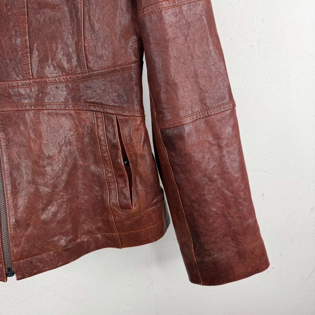 Andrew Marc Rust Leather Jacket