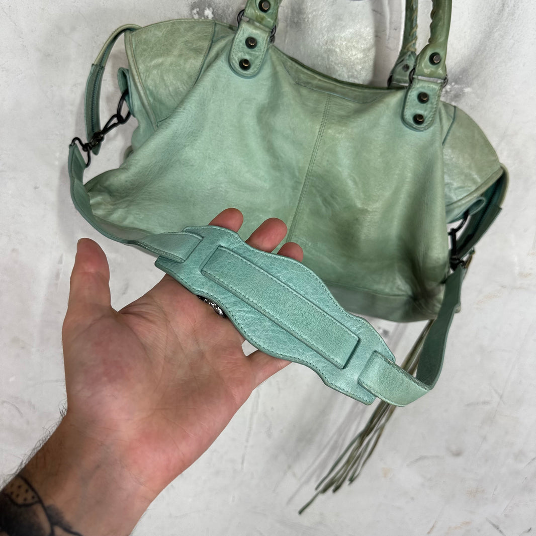 Balenciaga Teal City Bag
