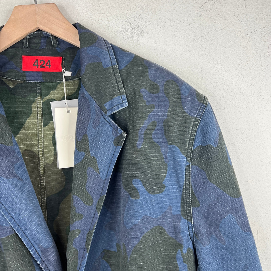 424 Navy Camo Ripstop Blazer Jacket