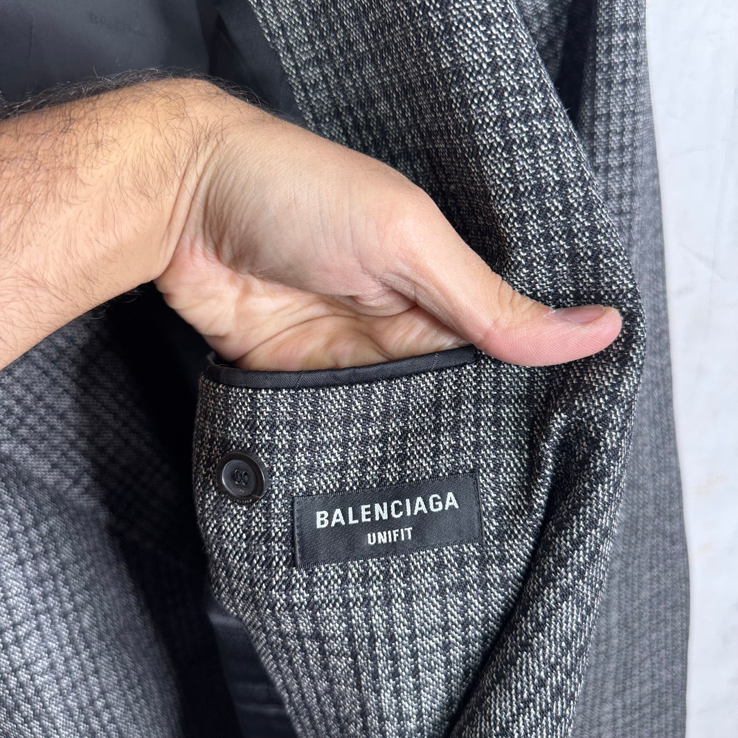 Balenciaga Plaid Long Trench Coat