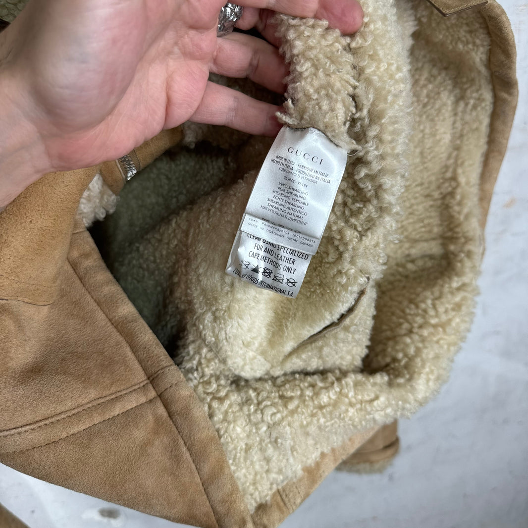 Gucci Shearling Hooded Duffle Coat
