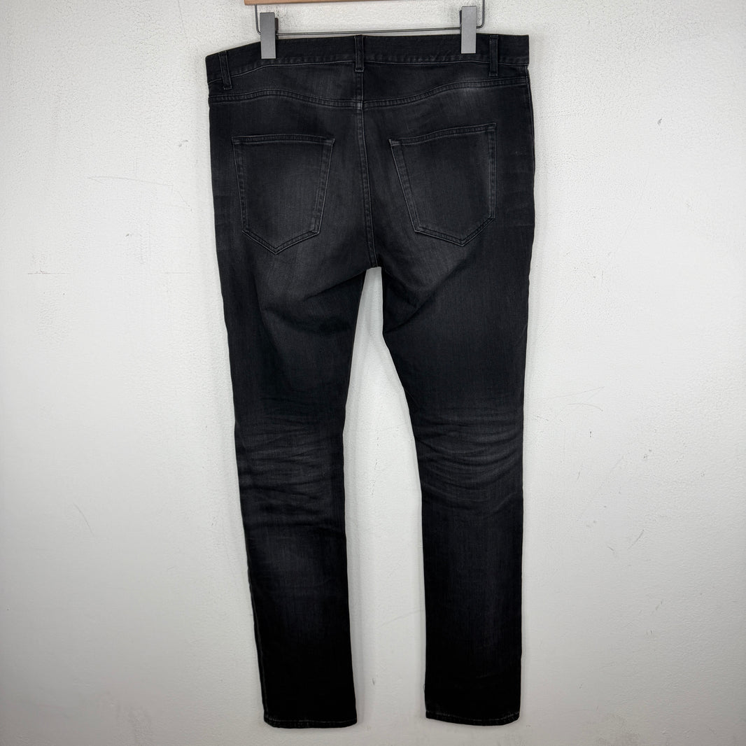 Saint Laurent Black D02 Knee Cut Denim Jeans