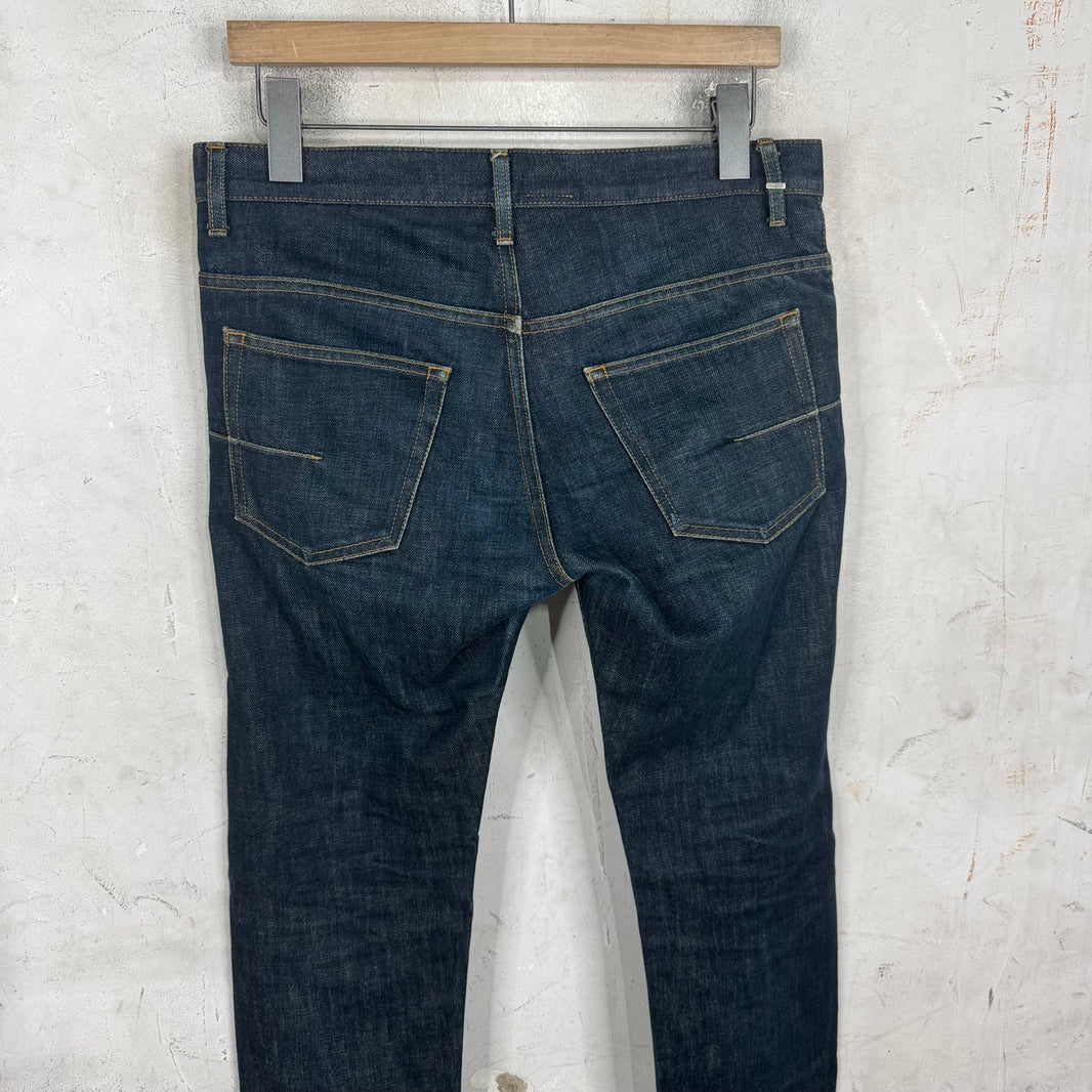 Dior Raw Denim Cut Hem Jeans