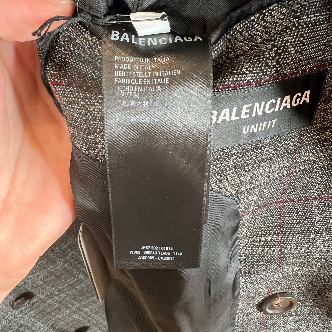 Balenciaga Double Breasted Plaid Blazer