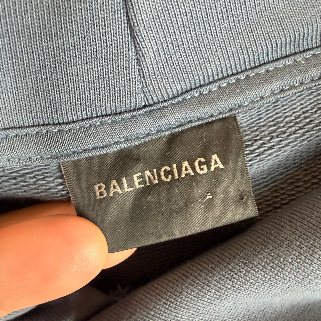 Balenciaga Oversized Dirty BB Paris Logo Hoodie