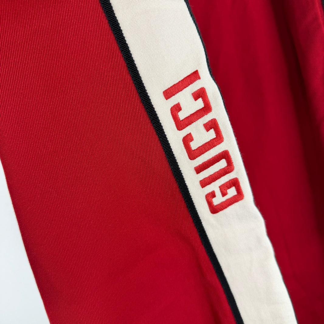 Gucci Red Band Side Stripe Drawstring Track Pants
