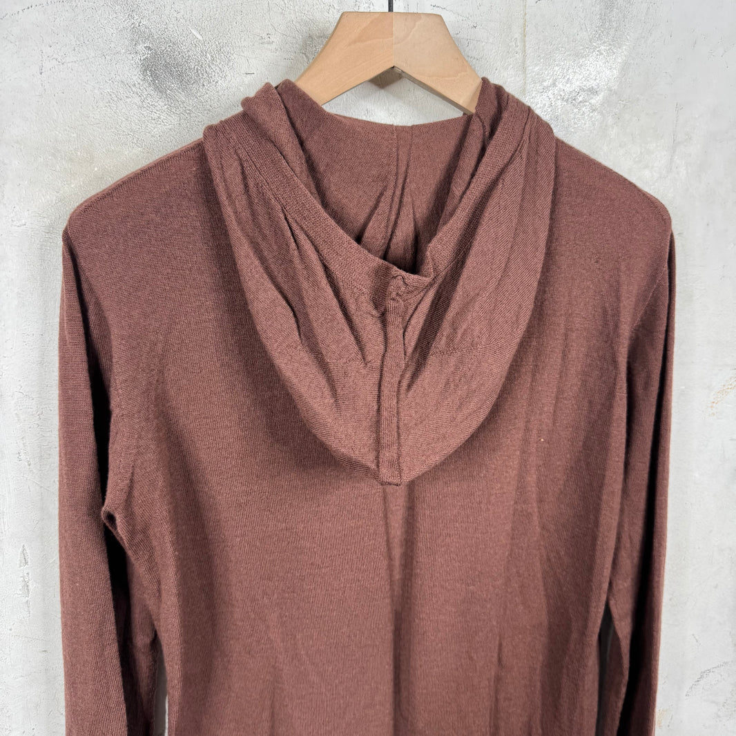 Rick Owens Phlegethon Thin Wool Knit Hoodie